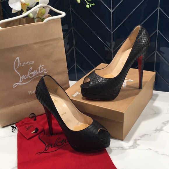 Christian Louboutin Altadama 140 Watersnake Black - Picture 14 of 16